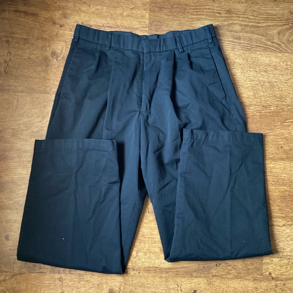 Black Pleated Front Dockers